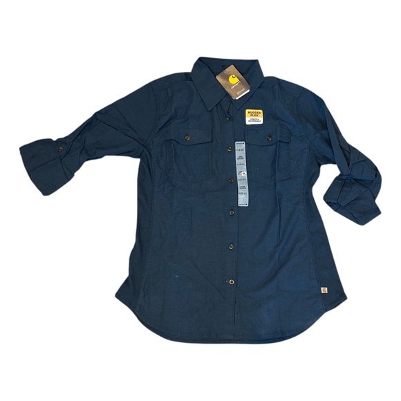 Carhartt 103600-973 Women's Twilight Blue Rugged Flex Bozeman Shirt M(8/10) - Picture 1 of 2